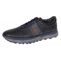 Pantofi barbati din piele naturala - Model Casual - Sport Negru Bleumarin 505ESC